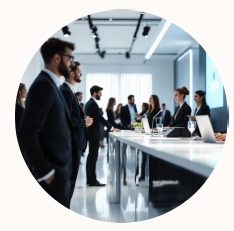 Event support and registration staff at corporate event